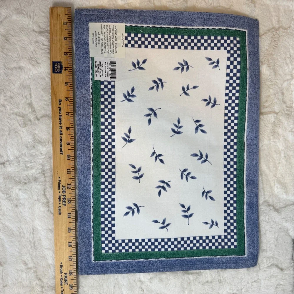 Villeroy & Boch Switch Three Reversible Cotton Placemats Green Blue Set of 6